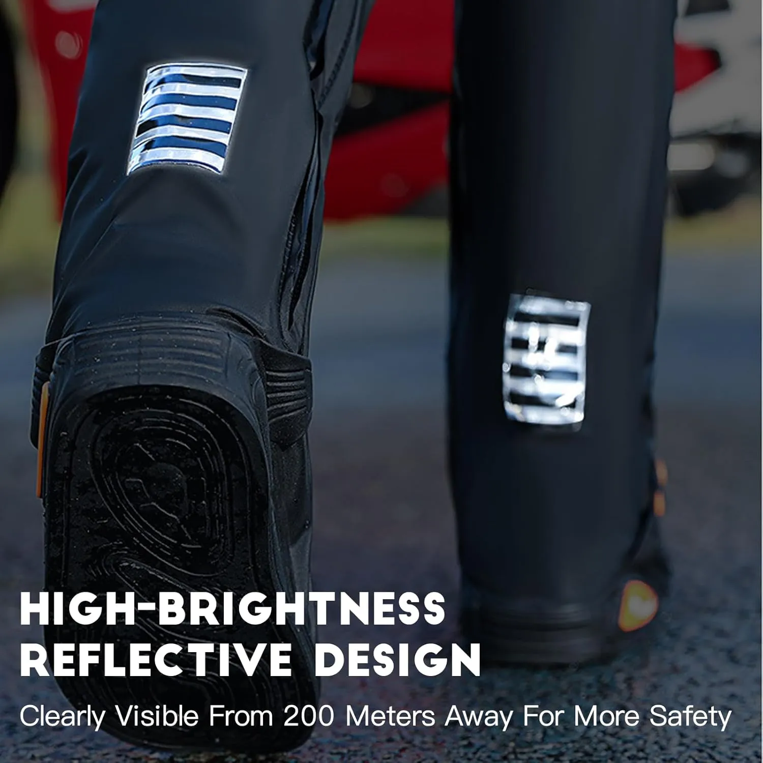 Waterproof Shoe Covers Rain Shoe Cover with Reflector for Men Women Rubber Shoe Covers with Zipper for Hiking Camping Fishing Cycling Gardening