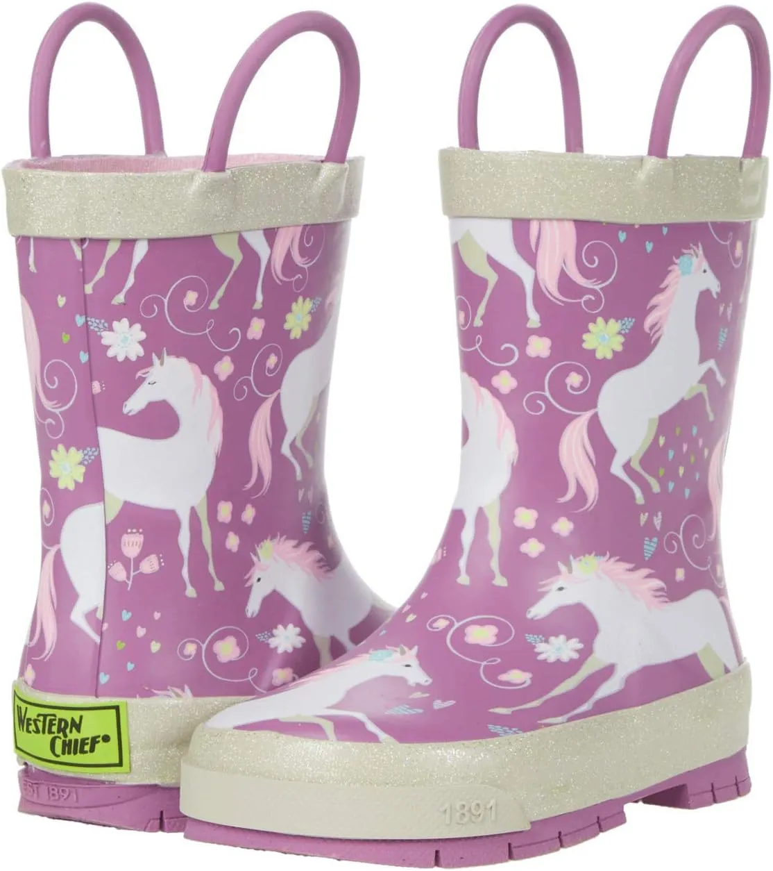 Western Chief Girl's Fancy Horse Rain Boots (Toddler/Little Kid/Big Kid)