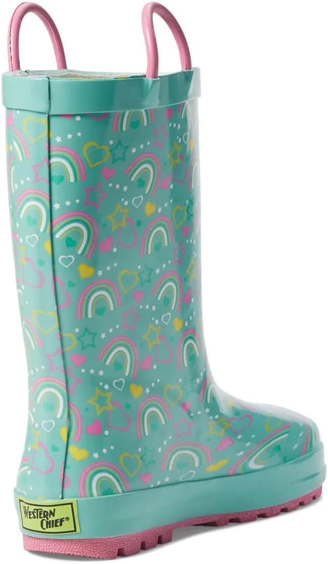 Western Chief Unisex-Child Confetti Rainbow Rain Boots (Toddler/Little Kid)