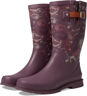 Western Chief Women's Printed Tall Rain Boot Floral Paisley Purple 6 Medium