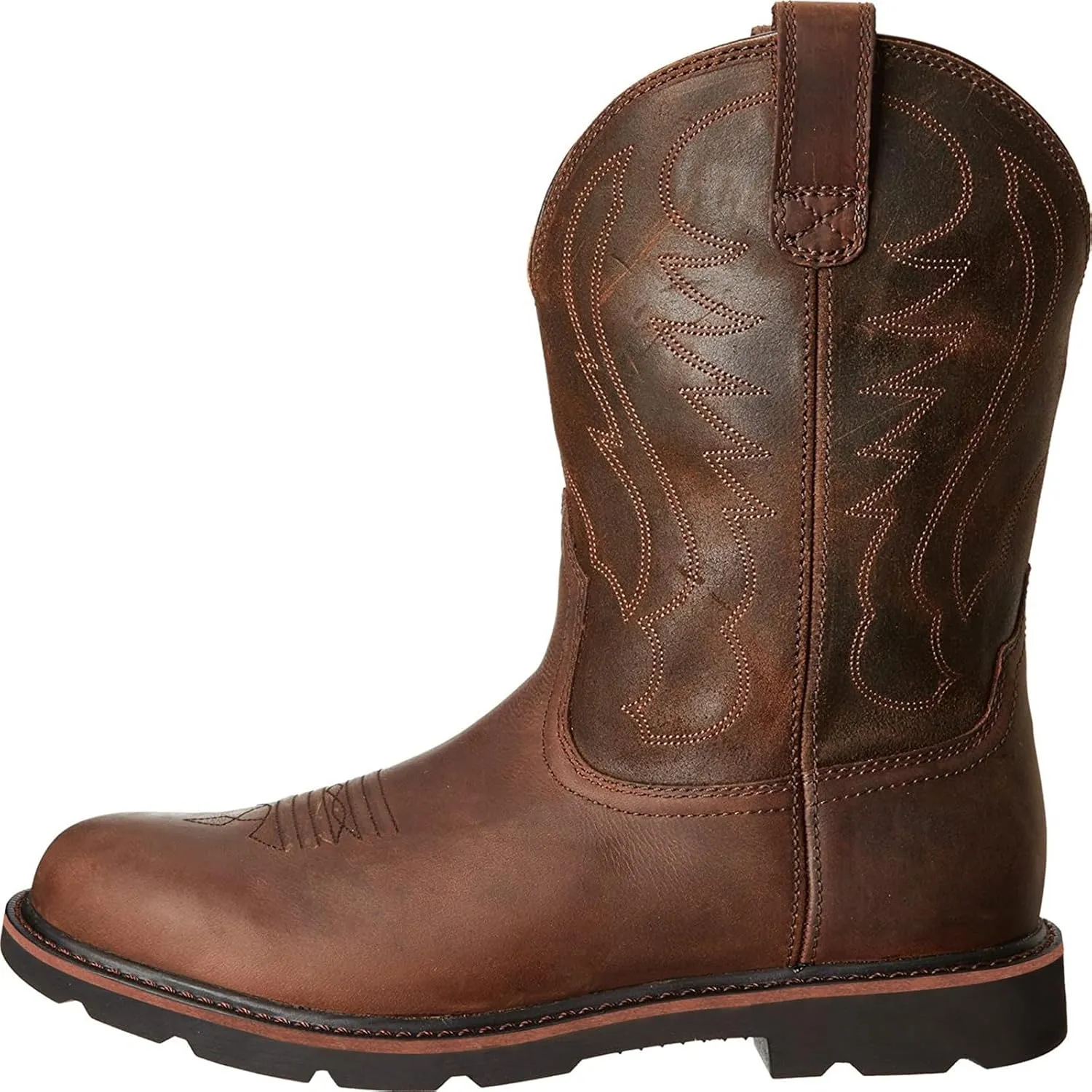 Western Cowboy Boots Mens Brown Cowboy Boots Square Toe Shoes Fall Boots Leather Country Work Boot