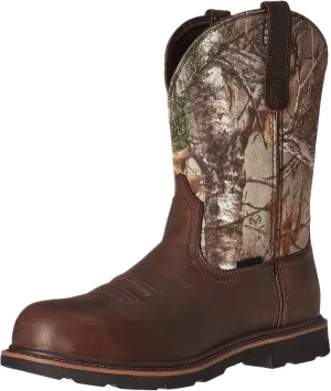 Western Cowboy Boots Mens Brown Cowboy Boots Square Toe Shoes Fall Boots Leather Country Work Boot
