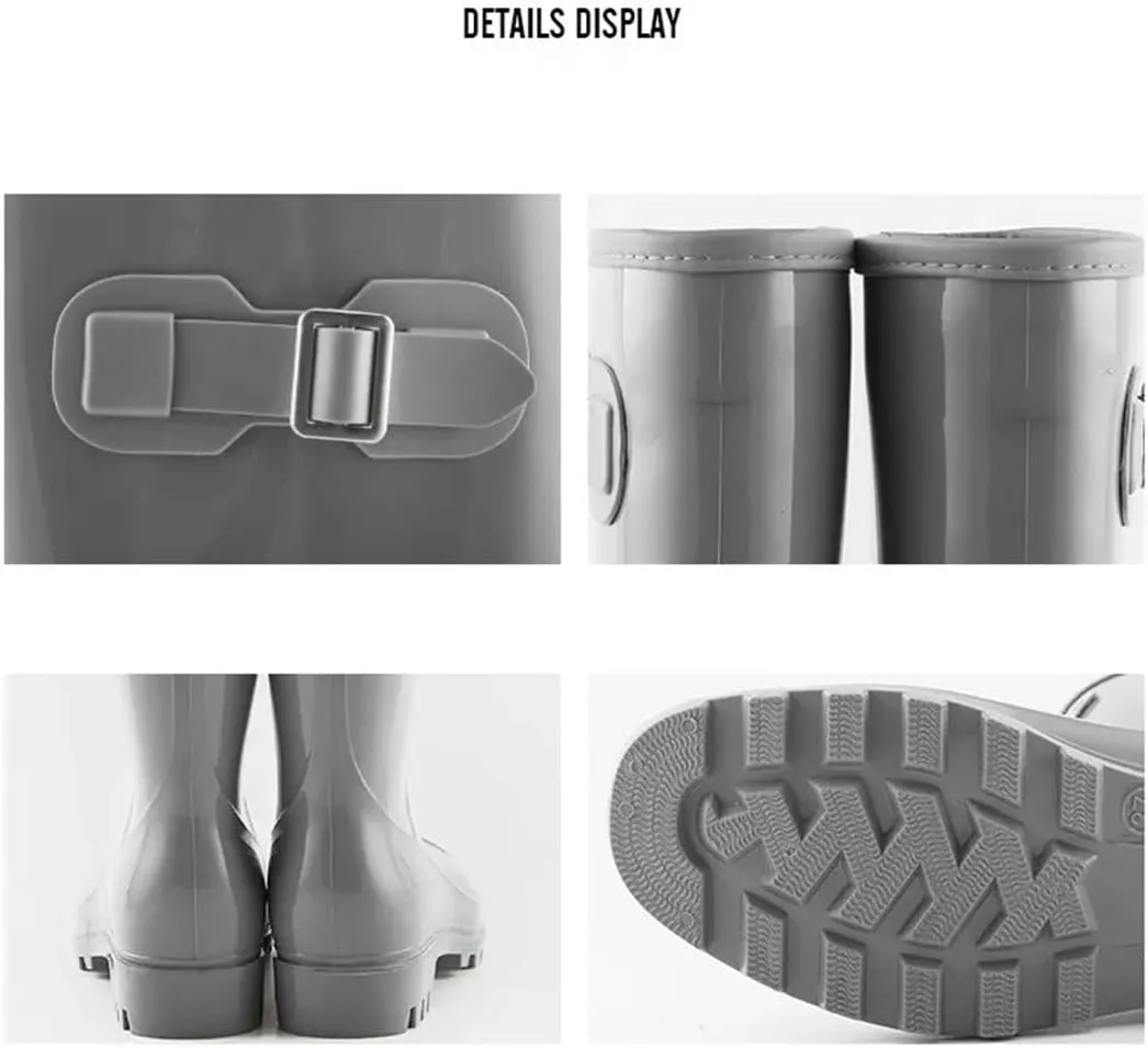 Women Ankle Rain Boots Jelly Rain Wedge Rain solid Color Waterproof Rubber Boots