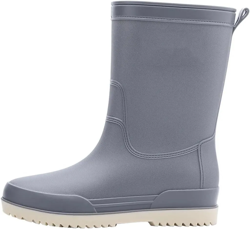 Women Rain Boots Mid-Tube Non-Slip Outdoor Wear-Resistant Kitchen Car Wash Thick-Soled Rubber Shoes