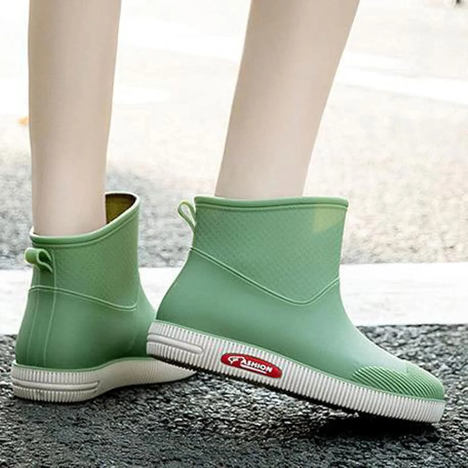 Women Rain Boots Size 6.5 Women's Ankle Rain Boots Waterproof Rubber Short Garden Boots Outdoor Lightweight Shoes