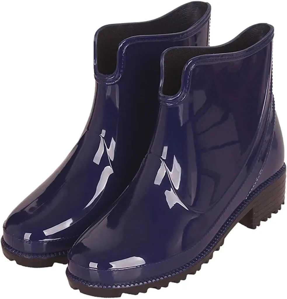 Women Rubber Boots For Ankle Rain Waterproof Jelly Boot Elastic Band Rainy Shoes