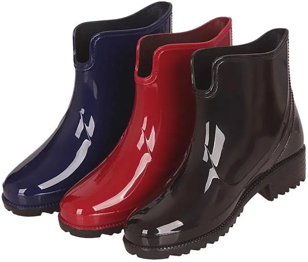 Women Rubber Boots For Ankle Rain Waterproof Jelly Boot Elastic Band Rainy Shoes