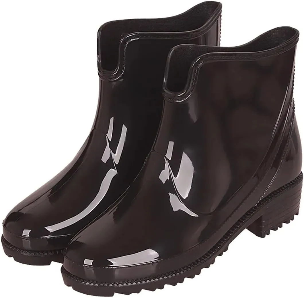 Women Rubber Boots For Ankle Rain Waterproof Jelly Boot Elastic Band Rainy Shoes