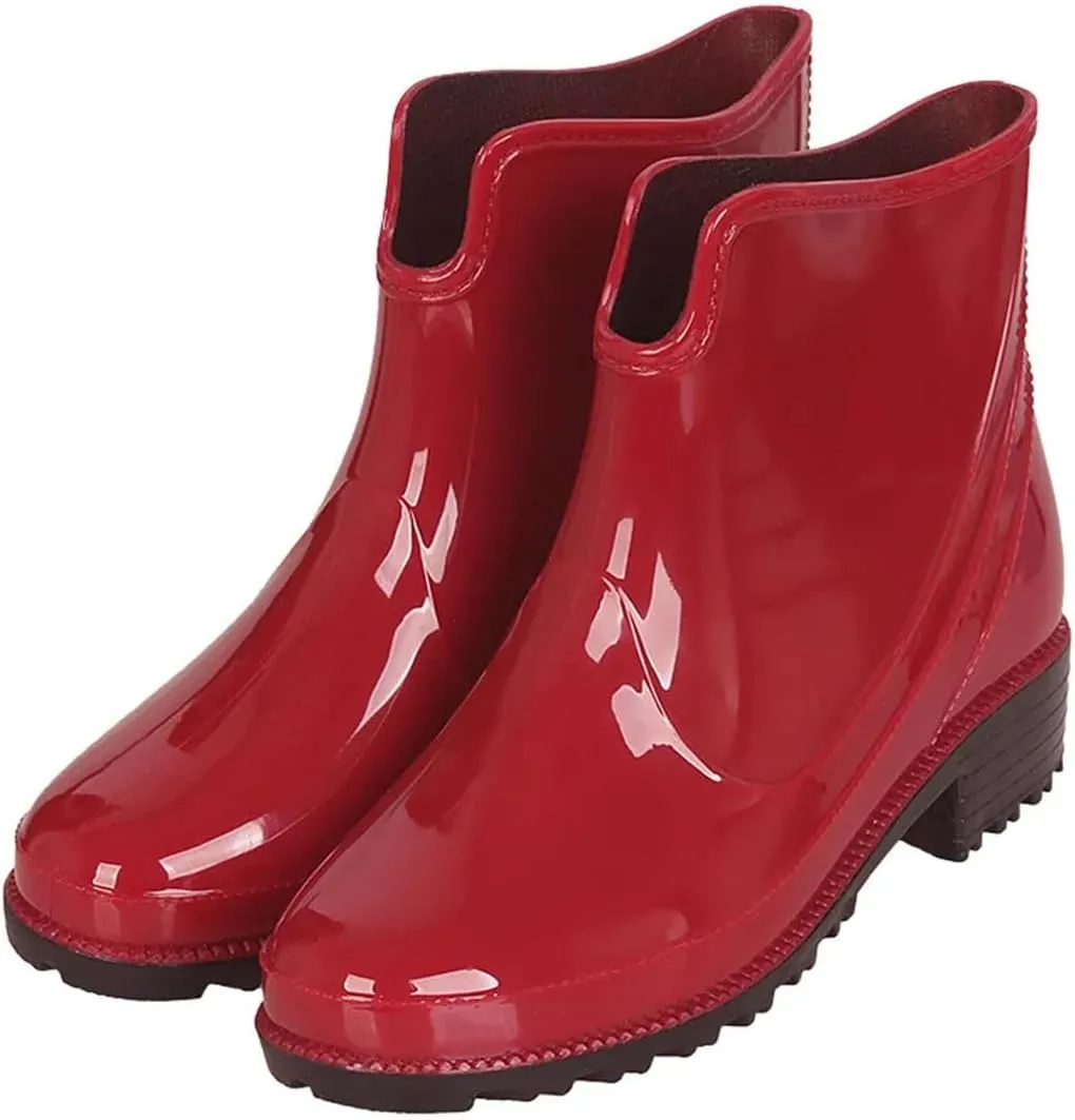 Women Rubber Boots For Ankle Rain Waterproof Jelly Boot Elastic Band Rainy Shoes