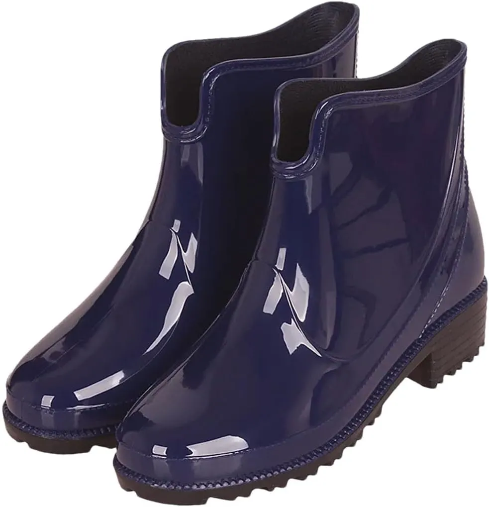 Women Rubber Boots For Ankle Rain Waterproof Jelly Boot Elastic Band Rainy Shoes