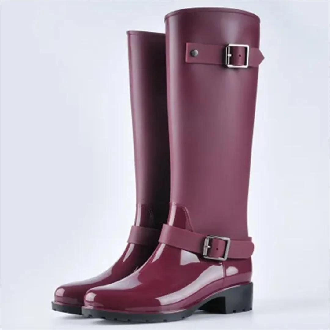 Women Shoes Punk Style Boots Zipper Shoes Tall Boots Rain Boots Large