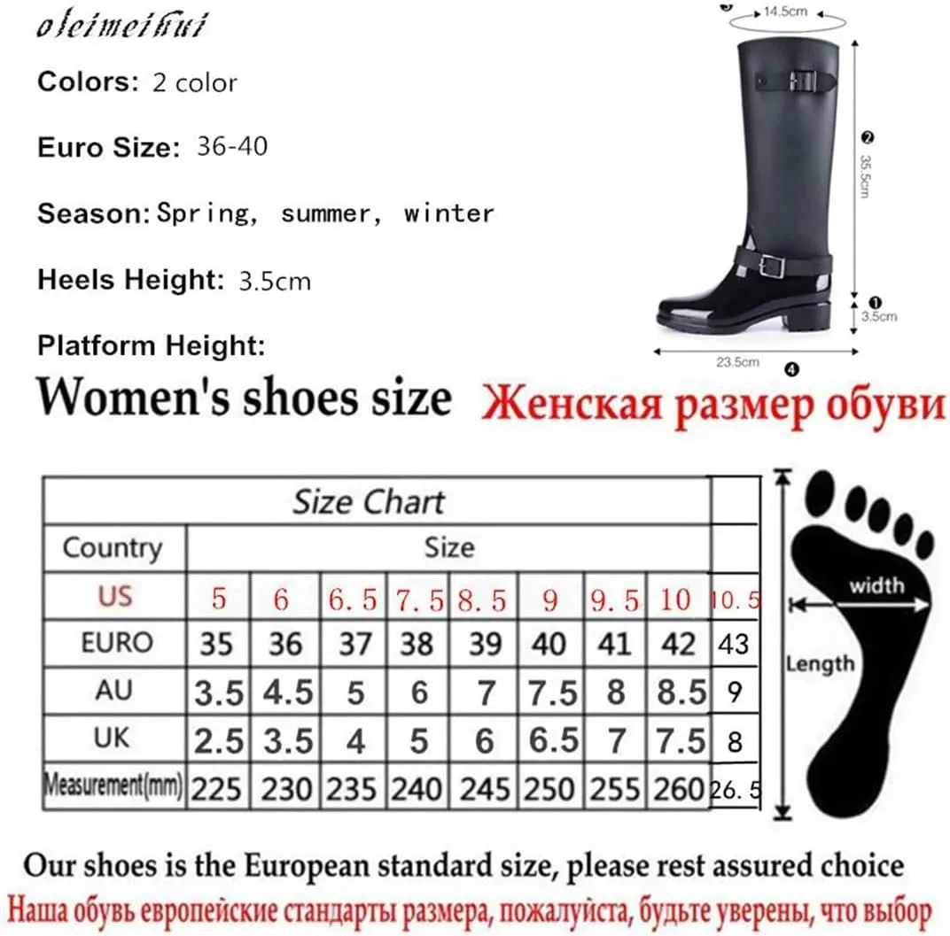 Women Shoes Punk Style Boots Zipper Shoes Tall Boots Rain Boots Large