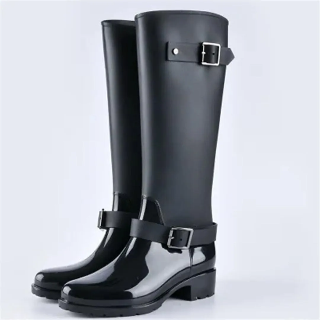 Women Shoes Punk Style Boots Zipper Shoes Tall Boots Rain Boots Large