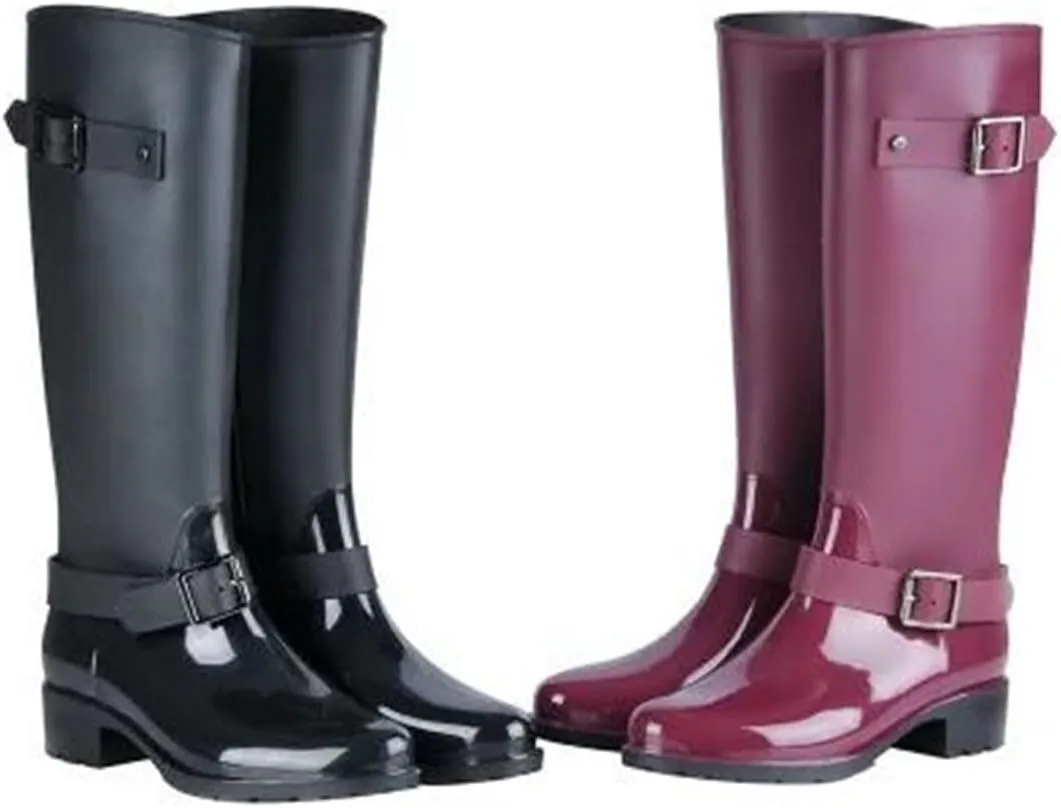 Women Shoes Punk Style Boots Zipper Shoes Tall Boots Rain Boots Large
