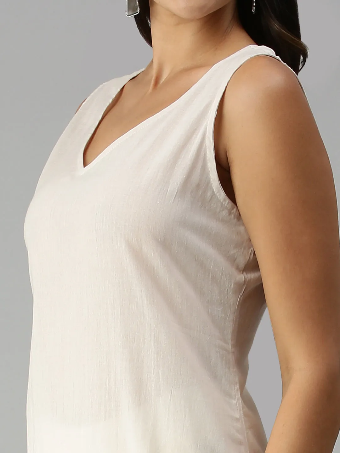 Women White Geometrical Kaftan Kurta