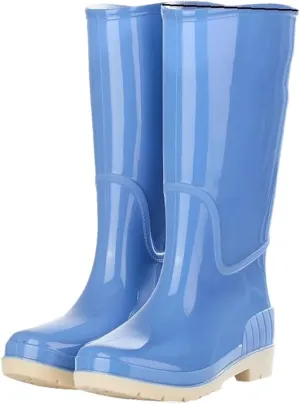 Women's Extra High Tube Rain Boots Thickened Anti Slip Rainy Day Travel Rain Shoes Waterproof