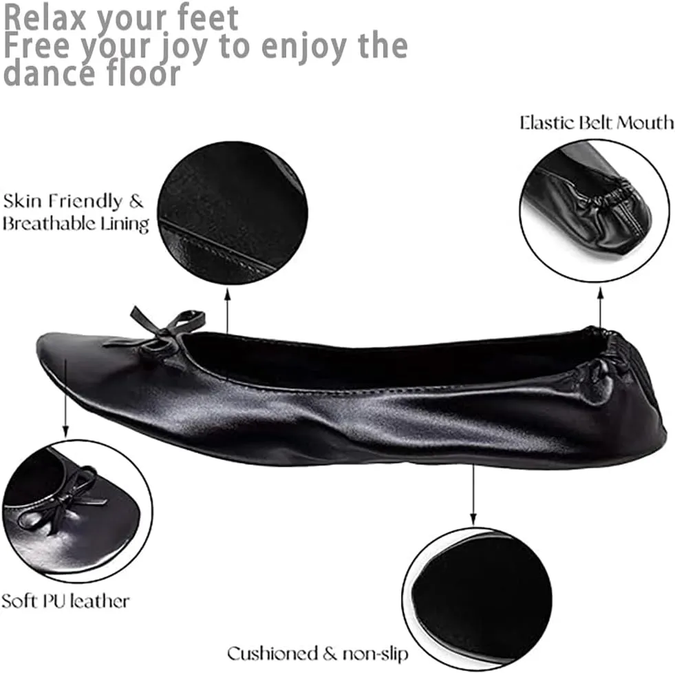 Women's Foldable Dance Shoes Ballet Flats