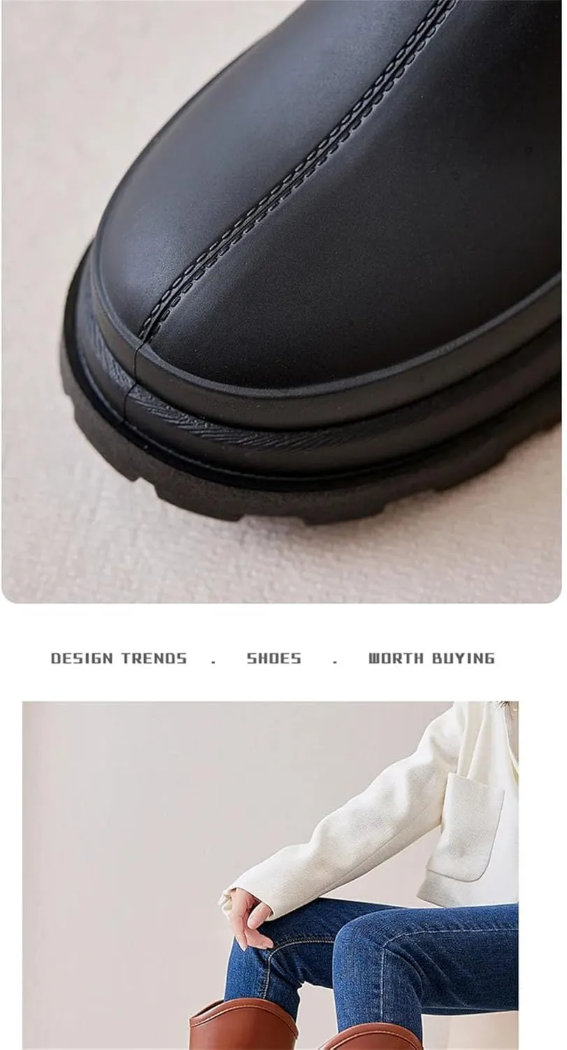 Women's High-Top Rain Boots Waterproof And Rain For Outdoor Travel And Camping Cotton Warm Boot