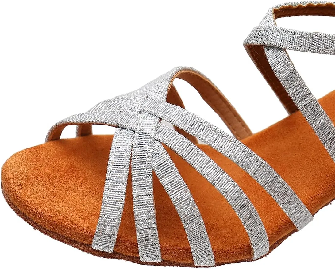 Women's Latin Dance Shoes Salsa Professional Ballroom Practice Performance Satin Dancing Shoes