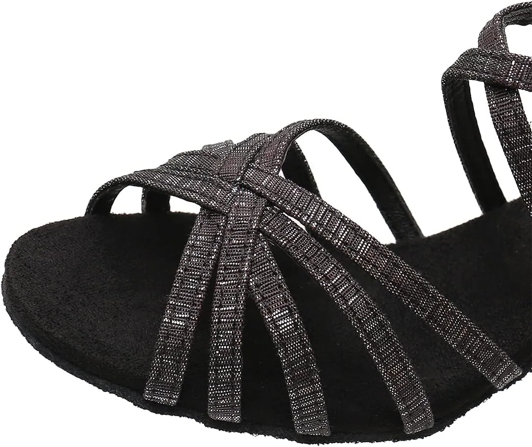 Women's Latin Dance Shoes Salsa Professional Ballroom Practice Performance Satin Dancing Shoes