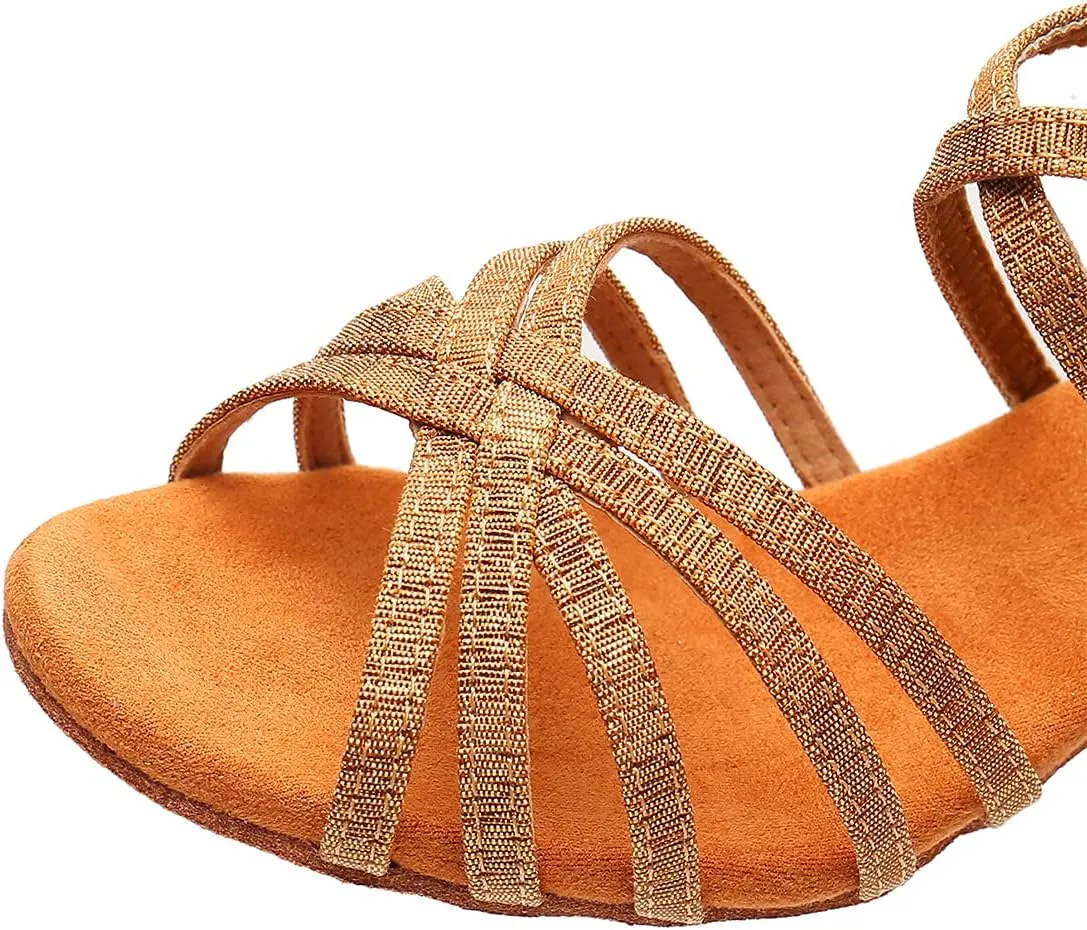 Women's Latin Dance Shoes Salsa Professional Ballroom Practice Performance Satin Dancing Shoes