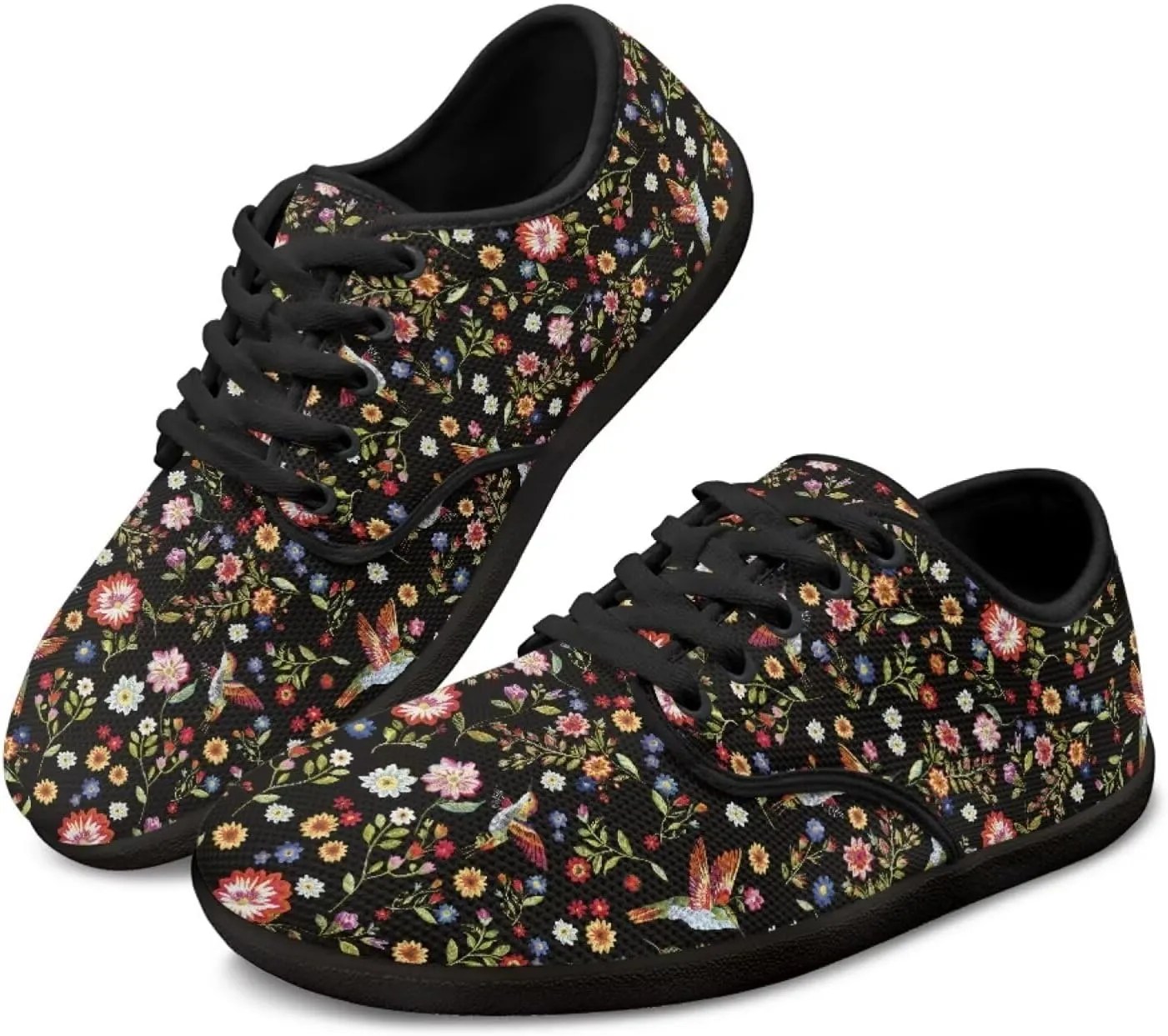 Women's Minimalist Barefoot Shoes Lightweight Mesh Sneakers Casual Walking Shoes Breathable Non-Slip Running Shoes Comfortable Low Top Footwear Work Flats