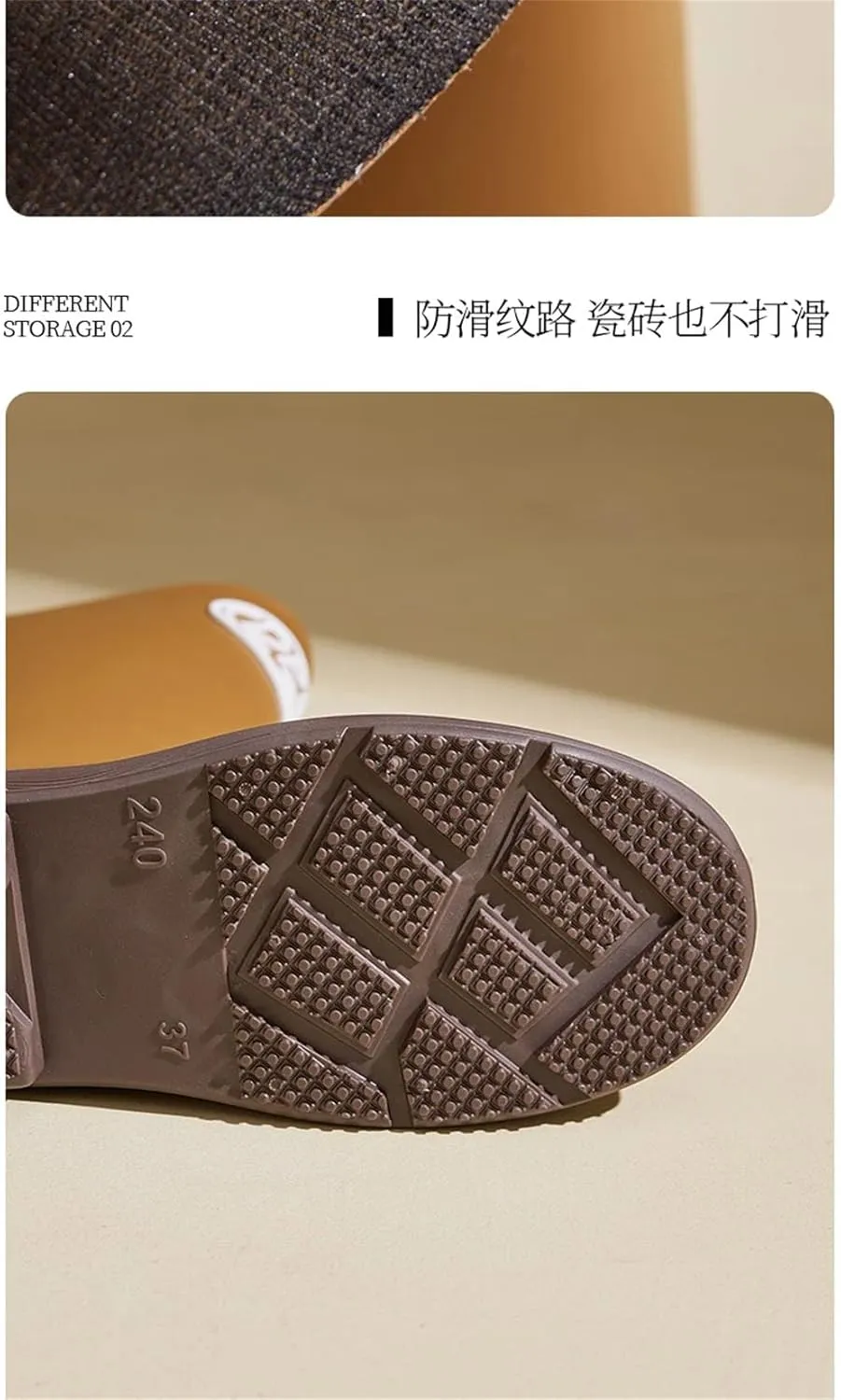 Women's Rain Shoes Waterproof Non-Slip Rain Boots Soft Soled Comfortable Rubber Shoes For