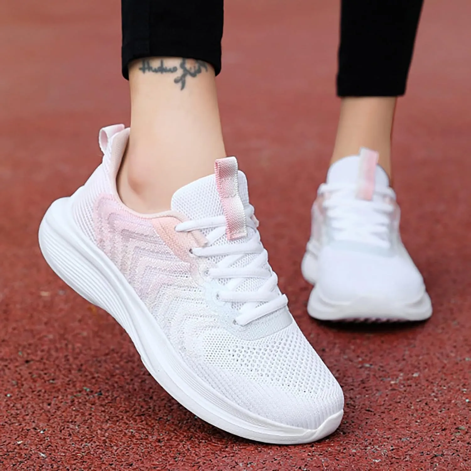 Womens Running Sneakers Breathable Lightweight Mesh Soft Sole Athletic Shoes Business Casual Non Slip Walking Sneakers