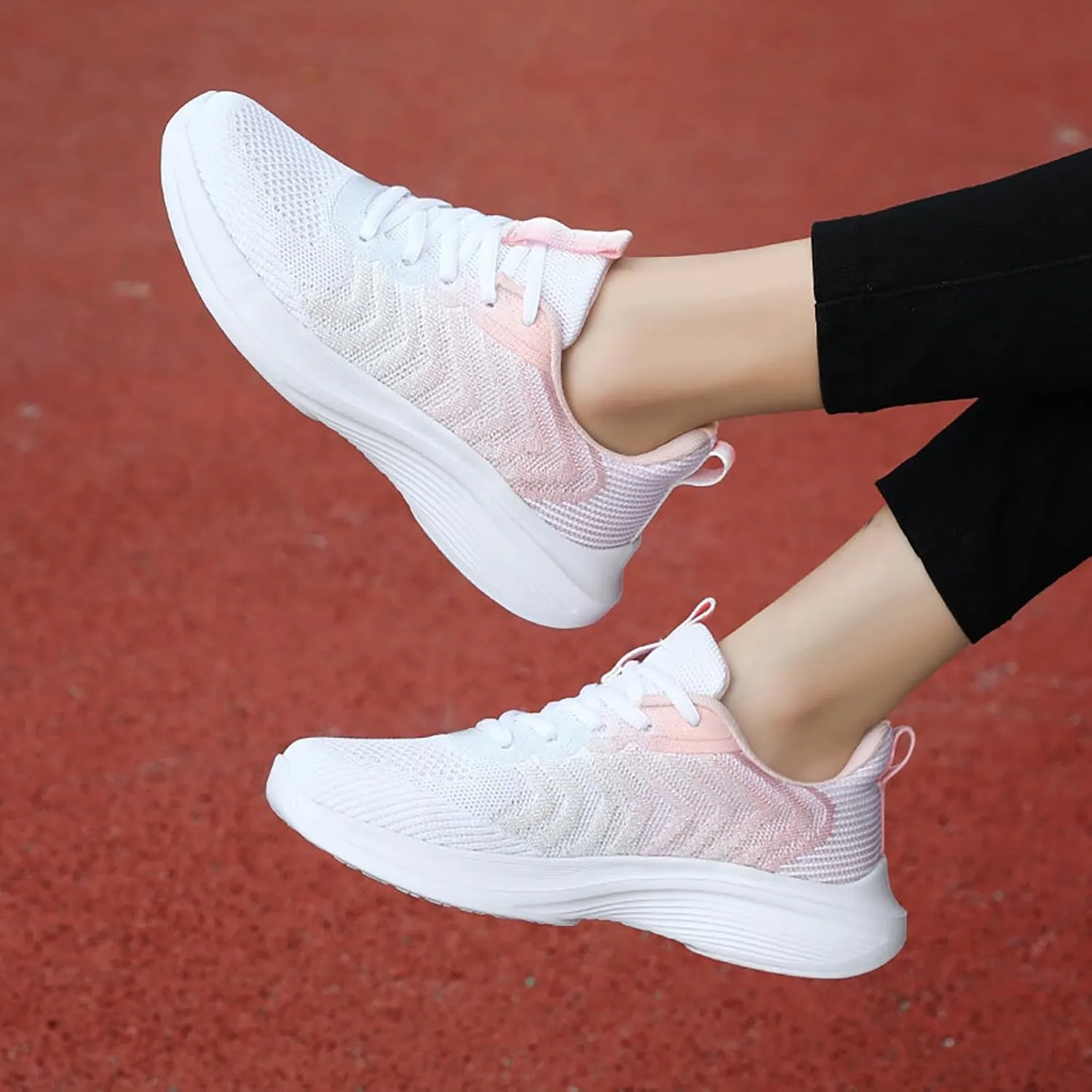 Womens Running Sneakers Breathable Lightweight Mesh Soft Sole Athletic Shoes Business Casual Non Slip Walking Sneakers