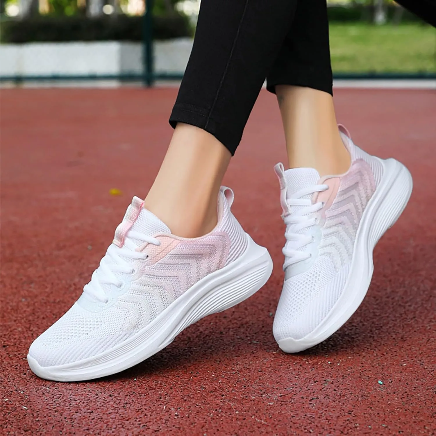 Womens Running Sneakers Breathable Lightweight Mesh Soft Sole Athletic Shoes Business Casual Non Slip Walking Sneakers