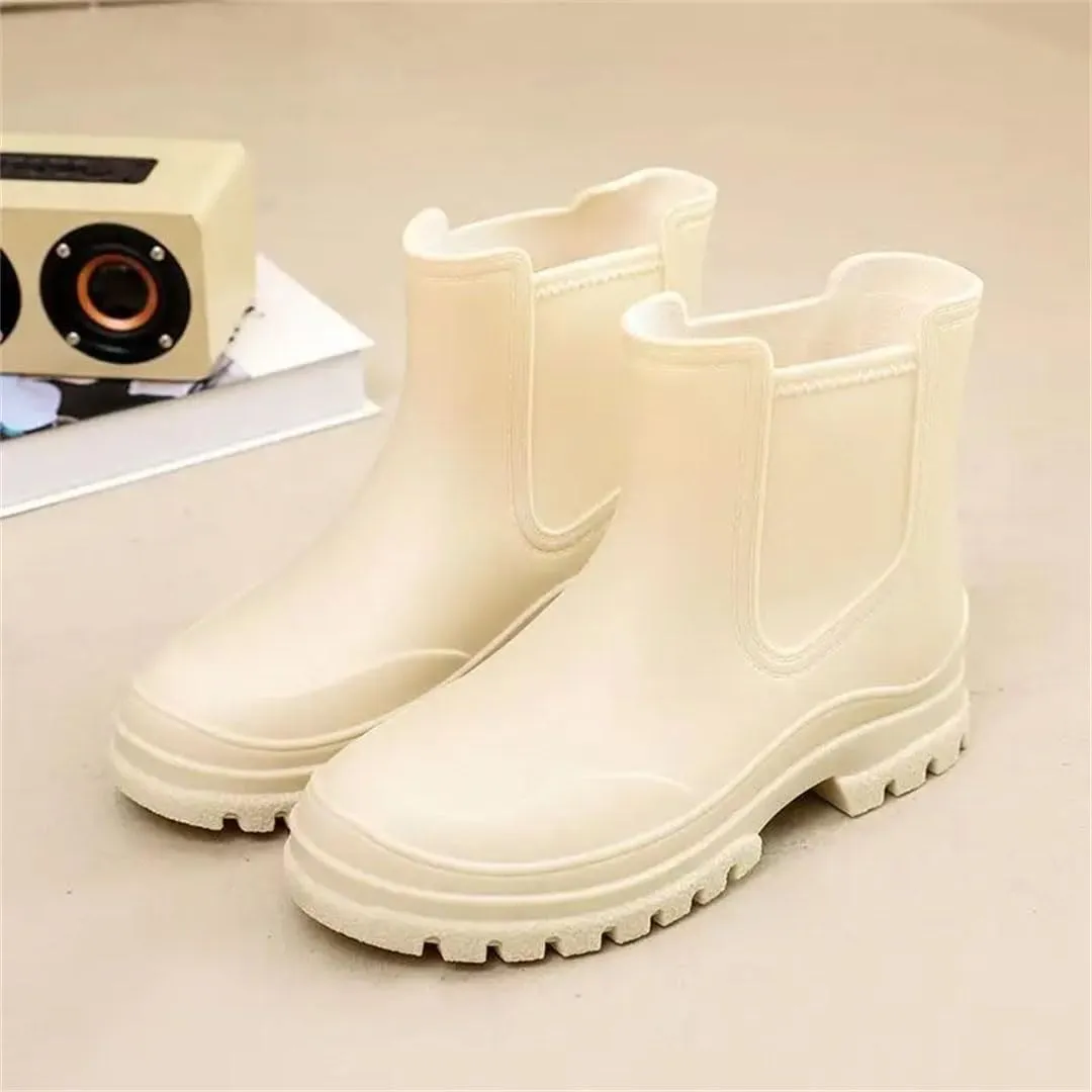 Women's Thick Sole High Top Rain Boots Soft Sole Non Slip Waterproof Slip On Kitchen Work Boots Garden Boots