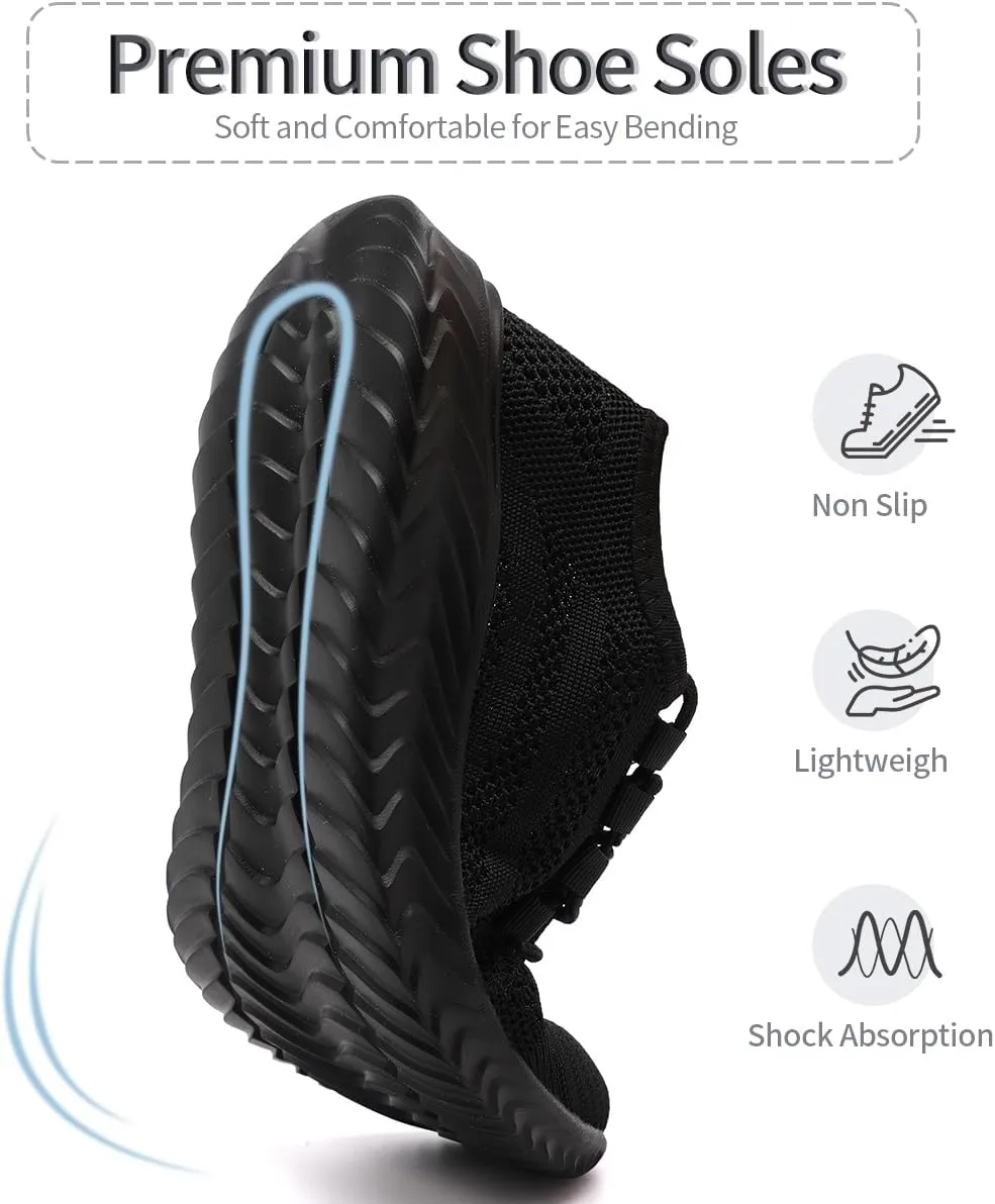 Womens Walking Shoes Casual Slip On Tennis Running Shoes Lightweight Breathable Non Slip Workout Athletic Gym Cross Training Sneakers