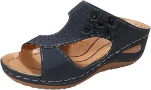 Women'Sandanls Thick Chunky Heeled Slippers Buckle Open Toe Lazy Slip On Female Casual Shoes for Summer Outdoor Non Slip Wide Feet Trendy Hight Heel Comfort Ankle warmth waterproof Non O56-Black