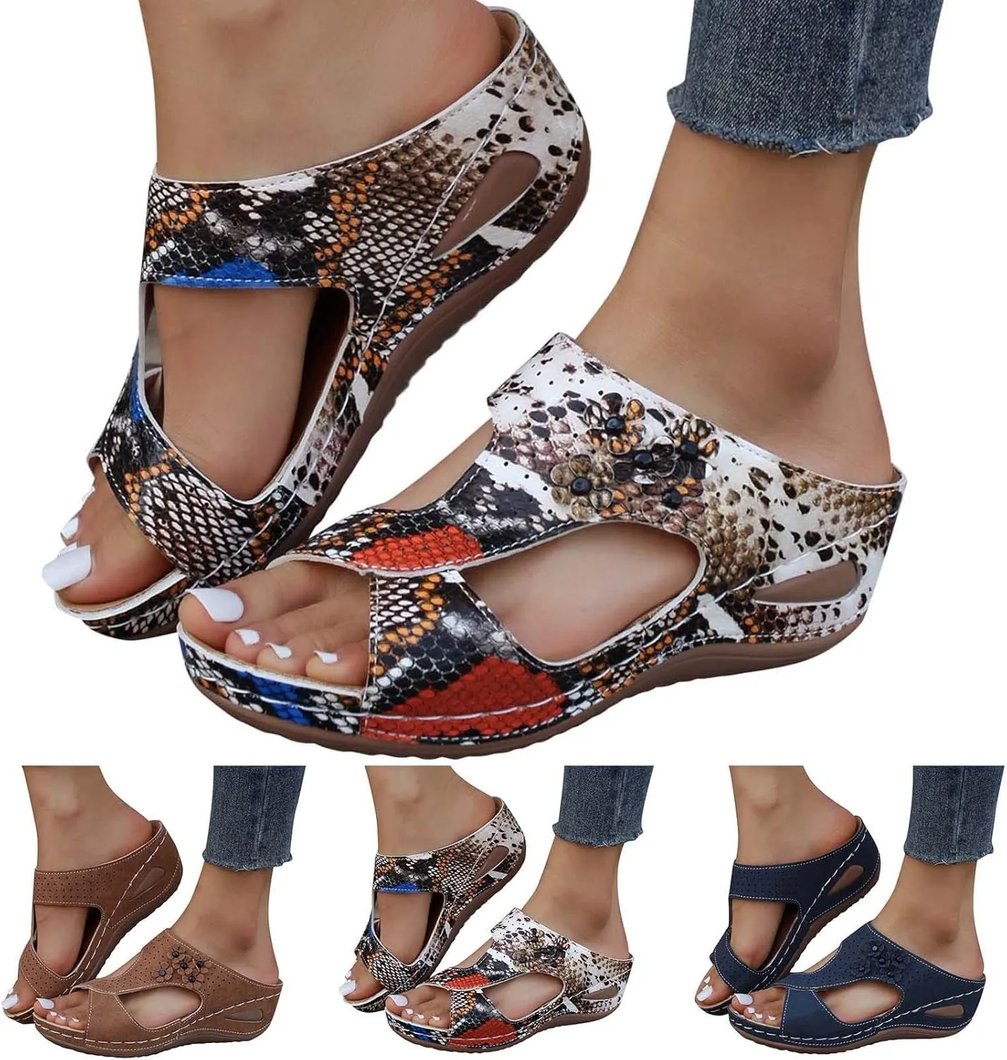 Women'Sandanls Thick Chunky Heeled Slippers Buckle Open Toe Lazy Slip On Female Casual Shoes for Summer Outdoor Non Slip Wide Feet Trendy Hight Heel Comfort Ankle warmth waterproof Non O56-Black