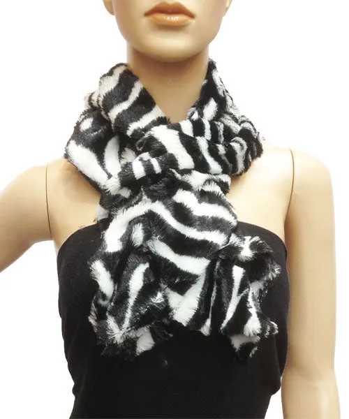 Zebra Faux Fur Neck Wrap-S13108